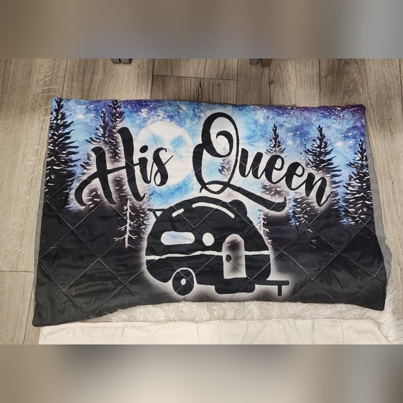 "His Queen" Quilted Pillow Sham - Picture 2 of 7